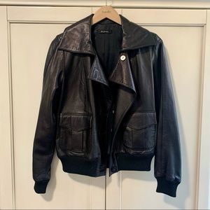 ULLA JOHNSON Leather Bomber Jacket
